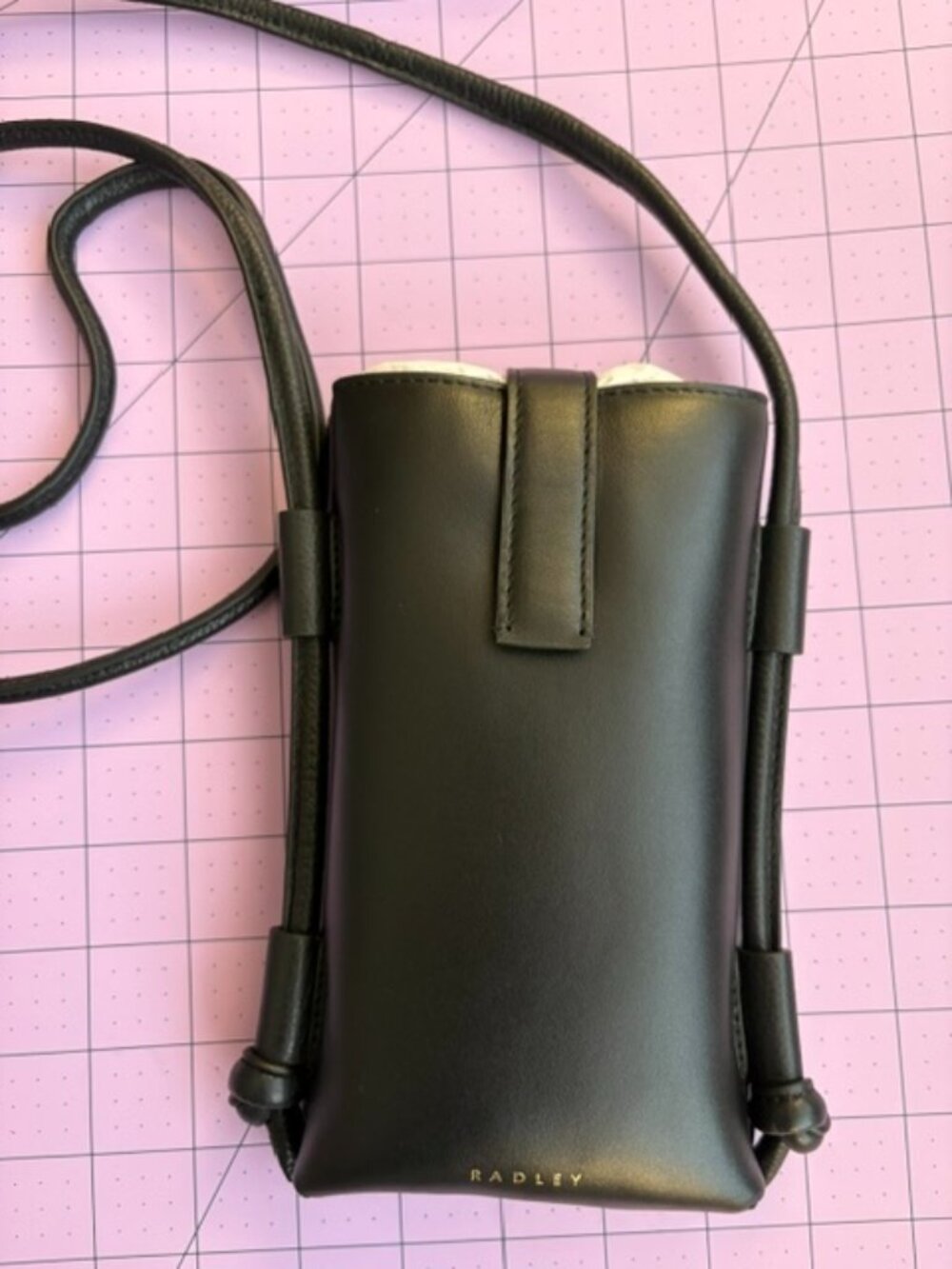 Radley Black Arnold Row Leather Phone Crossbody